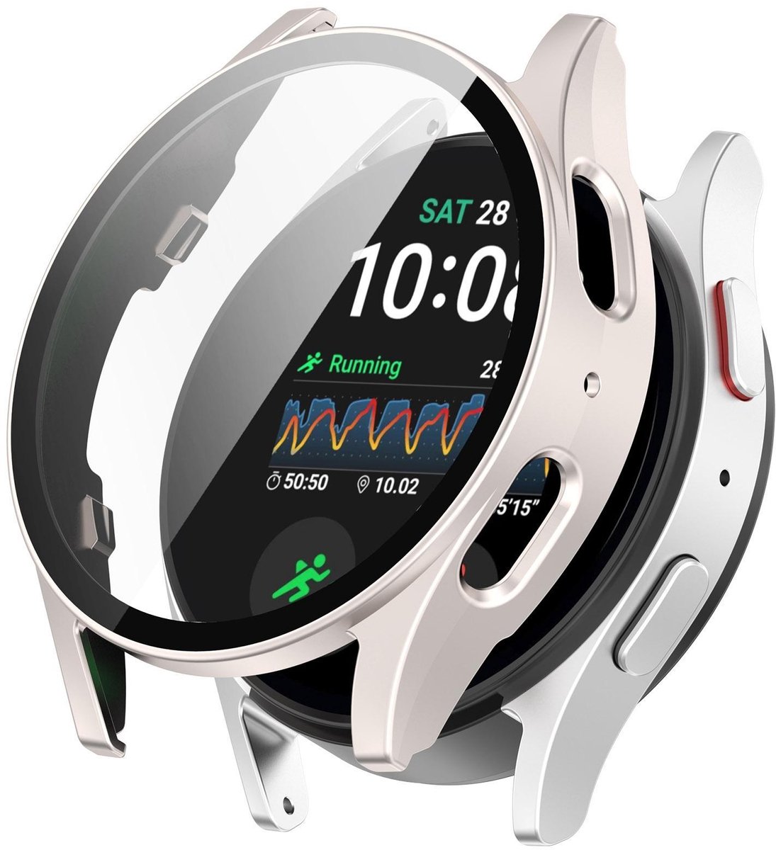 By Qubix - Hard case waterdicht - Sterrenlicht - Geschikt voor Samsung Galaxy Watch 7 - 40mm