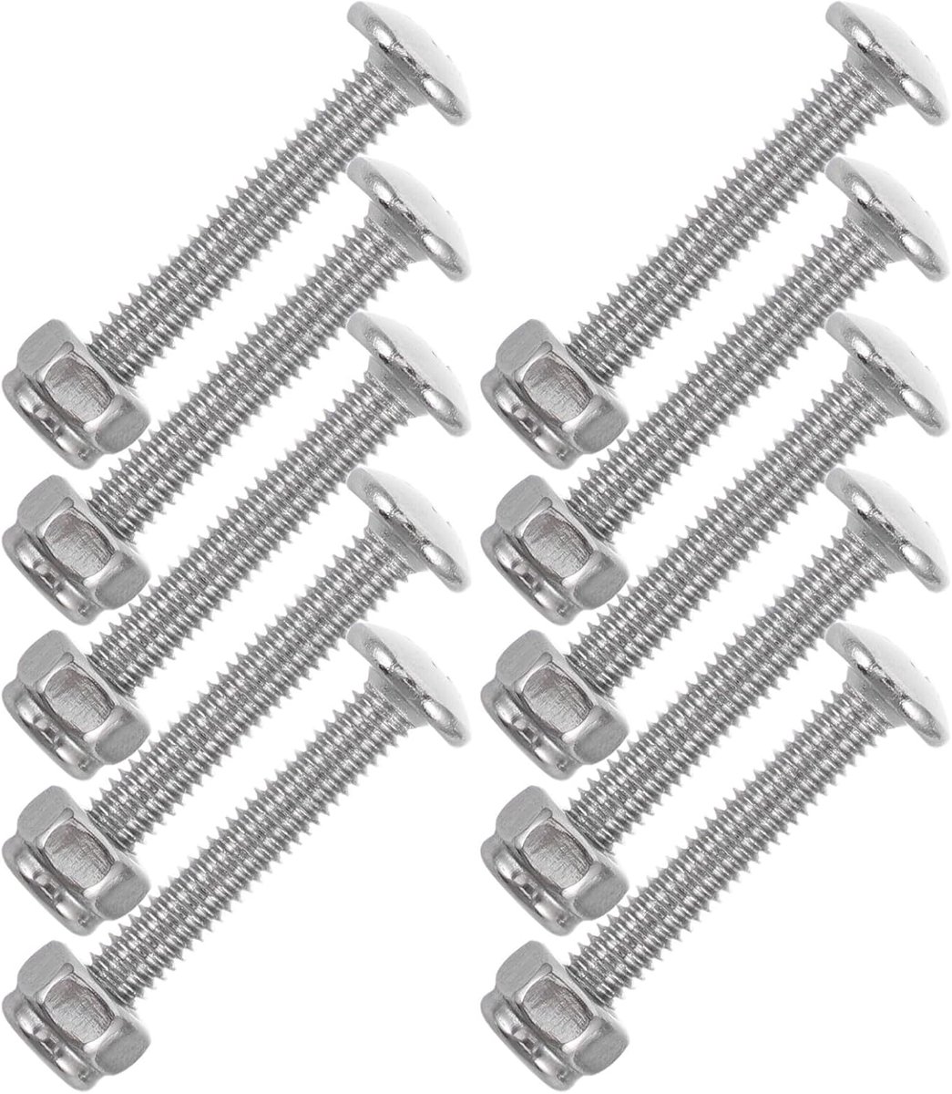 Tafelvoetbal Schroeven - Bevestigingsbouten Moeren - Tafel Reparatie - Duurzaam Koolstofstaal - 2.5 cm Lengte - Zilver
