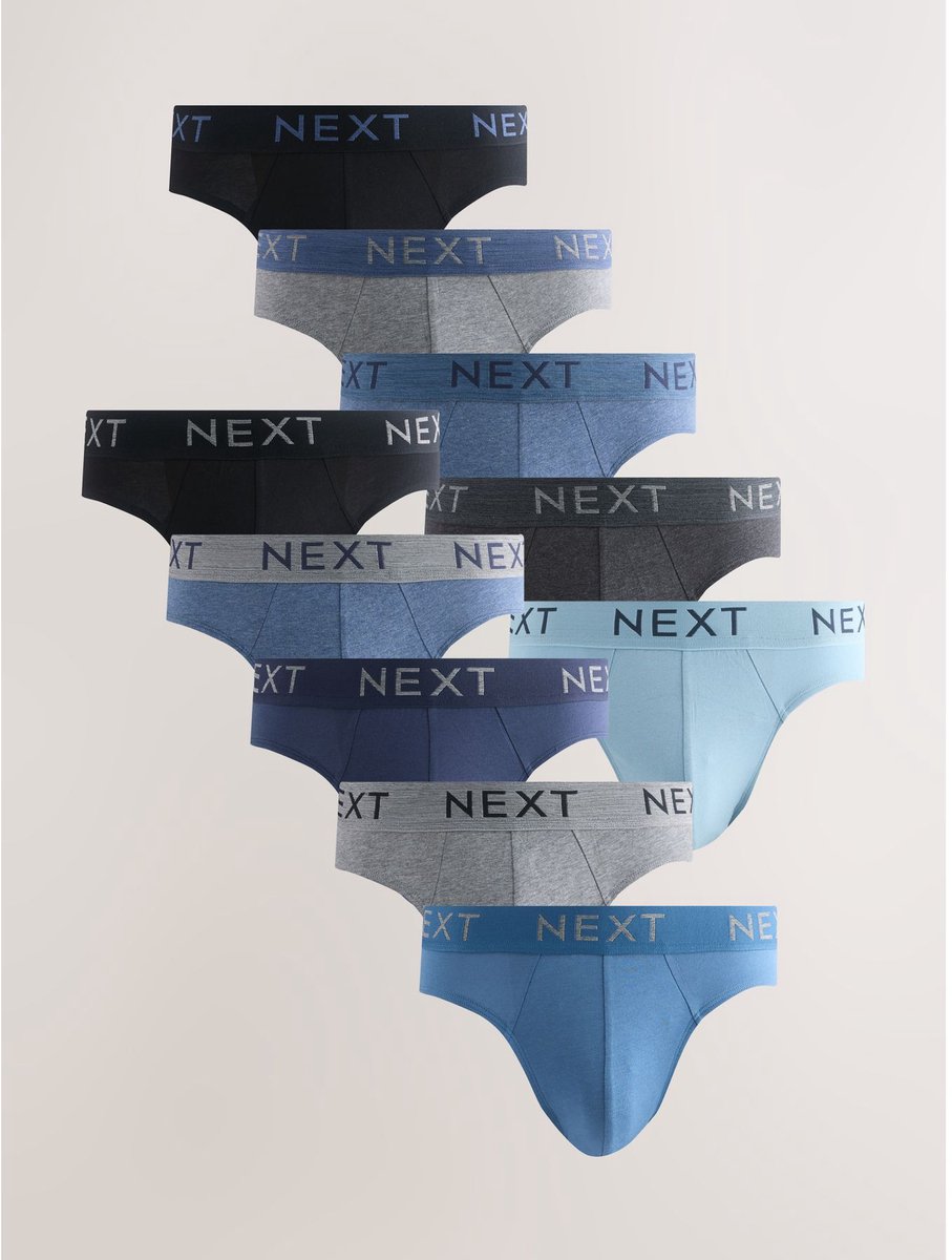 Next - Heren - Katoenrijke slips - Blauw