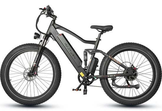 Maxtron X1 Elektrische Fiets - 48V 13Ah Accu - Actieradius tot 100 km - 26×4.0 Inch Fatbike - Stadsfiets - Mechanische Schijfremmen - Max. Belastbaar 120 kg - Zwart — afbeelding 2