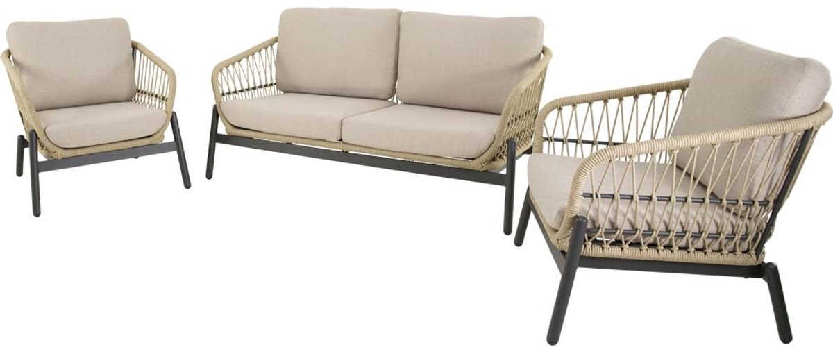 Lesli Living Loungebank Zavi - Beige - 163,5x83x72,5cm