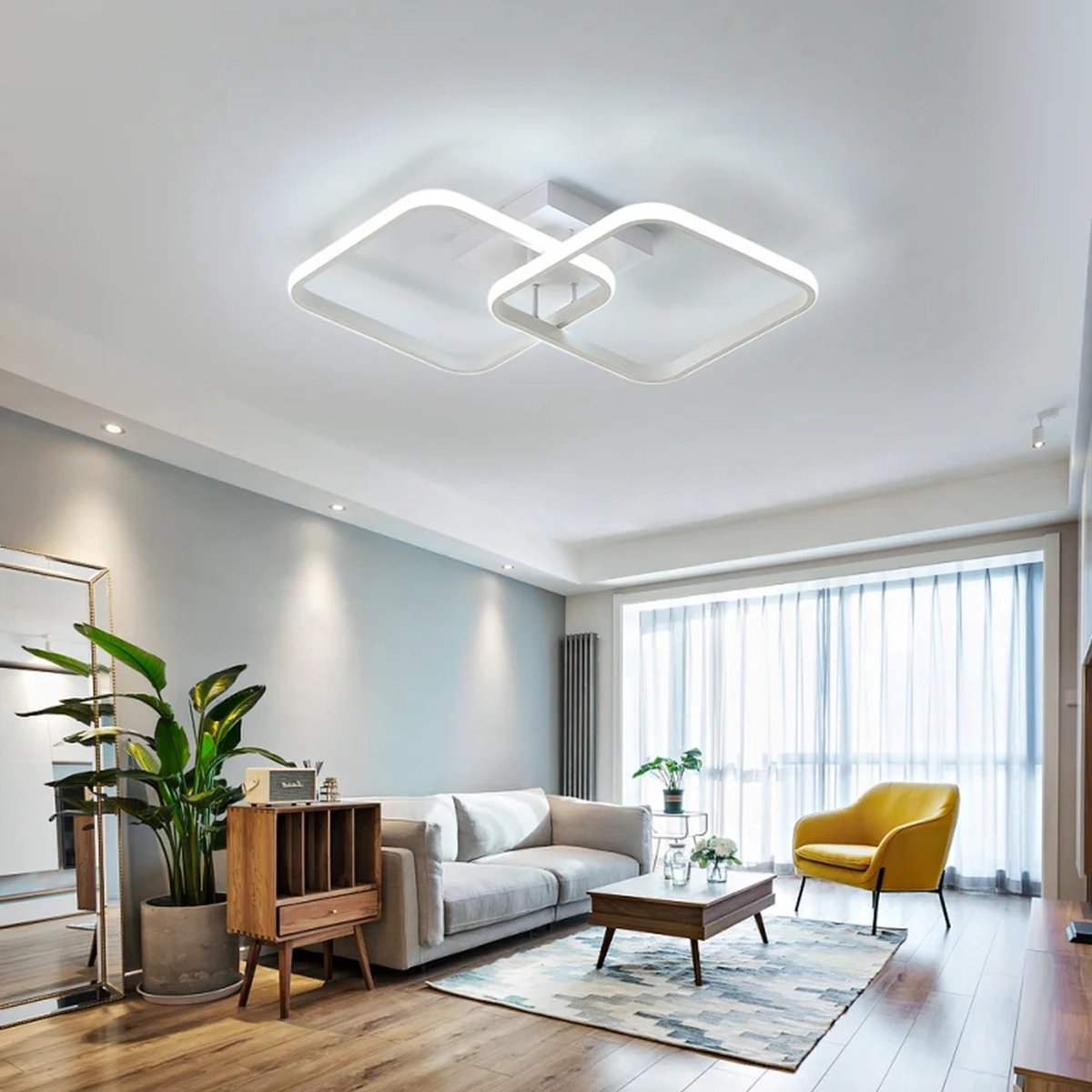 LED plafondlamp 42W - vierkant - koud wit - modern