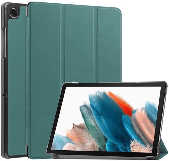 Samsung Galaxy Tab A11 Plus / A9 Plus Hoes 360° Bescherming Kunstleer Tri-fold Stand Groen