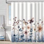 Epinki 240 x 180 cm douchegordijn, stof, polyester, badgordijn met 12
