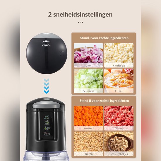 VH Supplies®Hakmolen - Mixer - Hakapparaat - 500 ml - 300W - 4 Messen van Merkloos — afbeelding 2