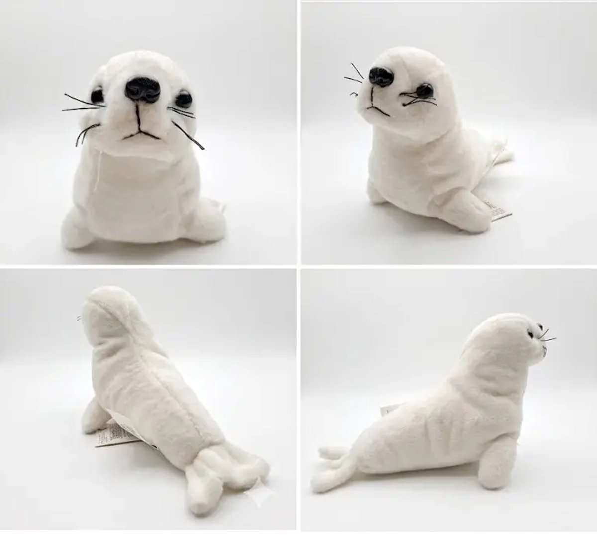 Pluch Schattige Witte Zeehond / Rob Knuffel - 18 cm - Phoque / 1 stuk