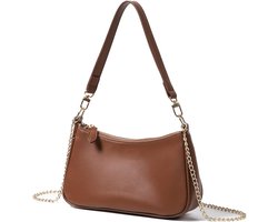 Handtas - Schoudertas - Crossbodytas Voor Dames - Afneembare Banden - Waterdicht Pu Leer - 26x15x7 Cm - Voor Werk Feest En Dagelijks Gebruik - Bruin