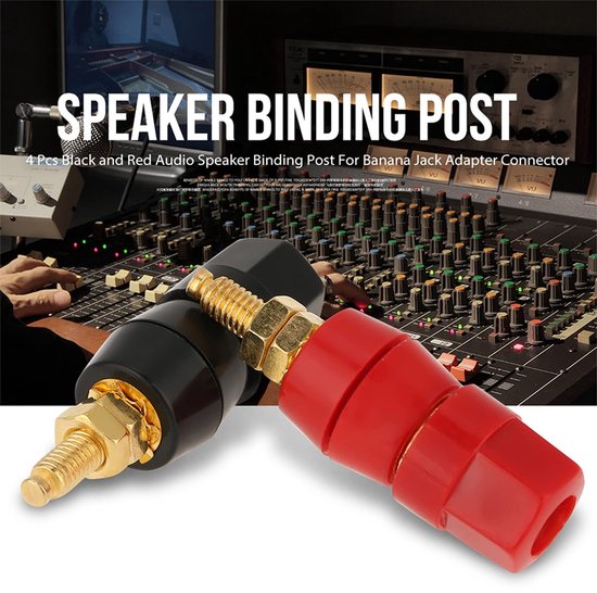 MTTProducts - Speaker Binding Post - Banana Plug Adapter - Eenvoudig te installeren - Zwart Rood - Maximale signaaloverdracht - Geschikt voor versterke... van mttproducts — afbeelding 4
