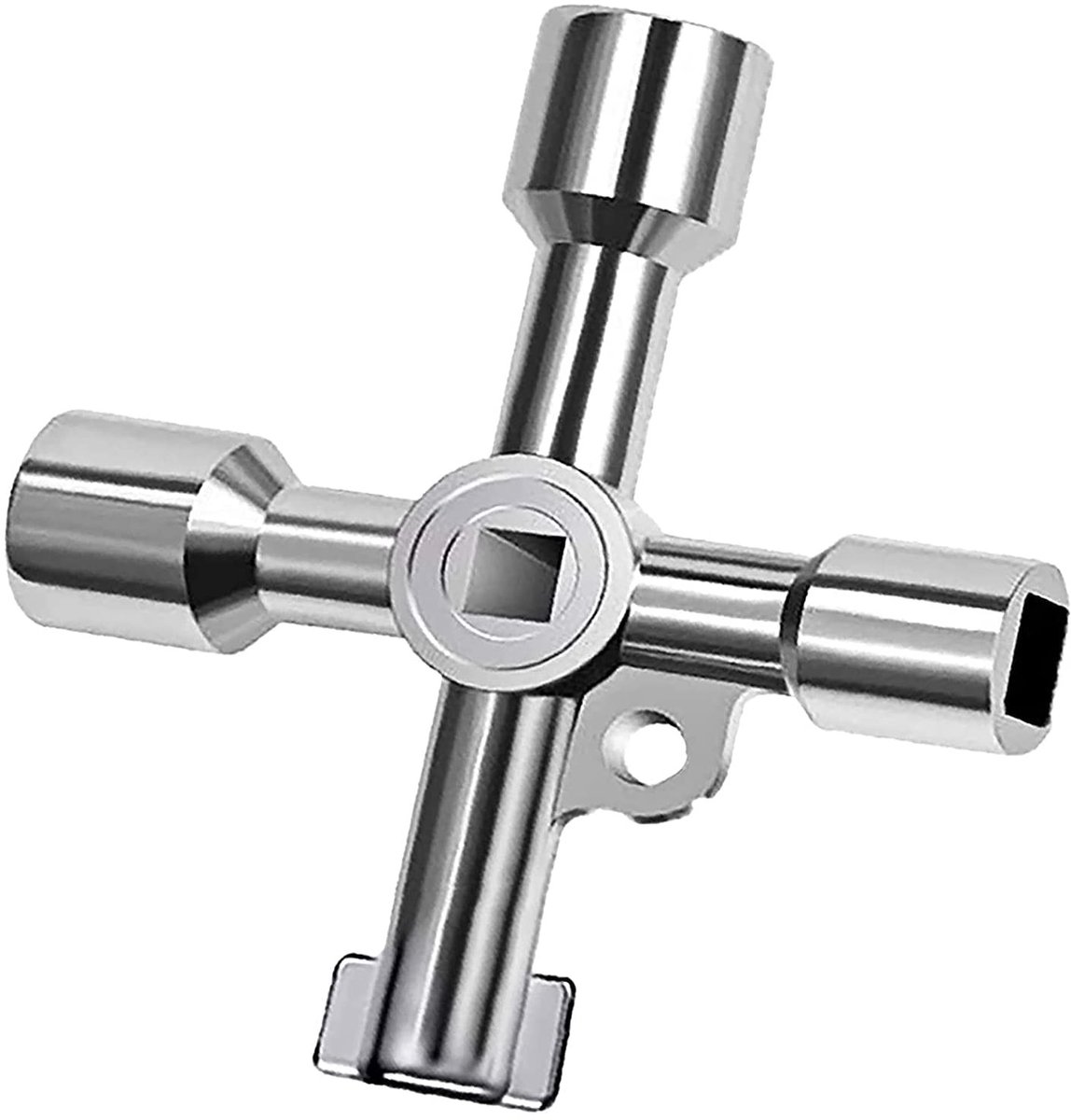 Dailygoody - Radiator Ontluchtingssleutel - Multifunctionele Utility Key - Zilver - Voor Meter Box en Elektrische Kast - 4-in-1 Sleutel voor Gas Meter