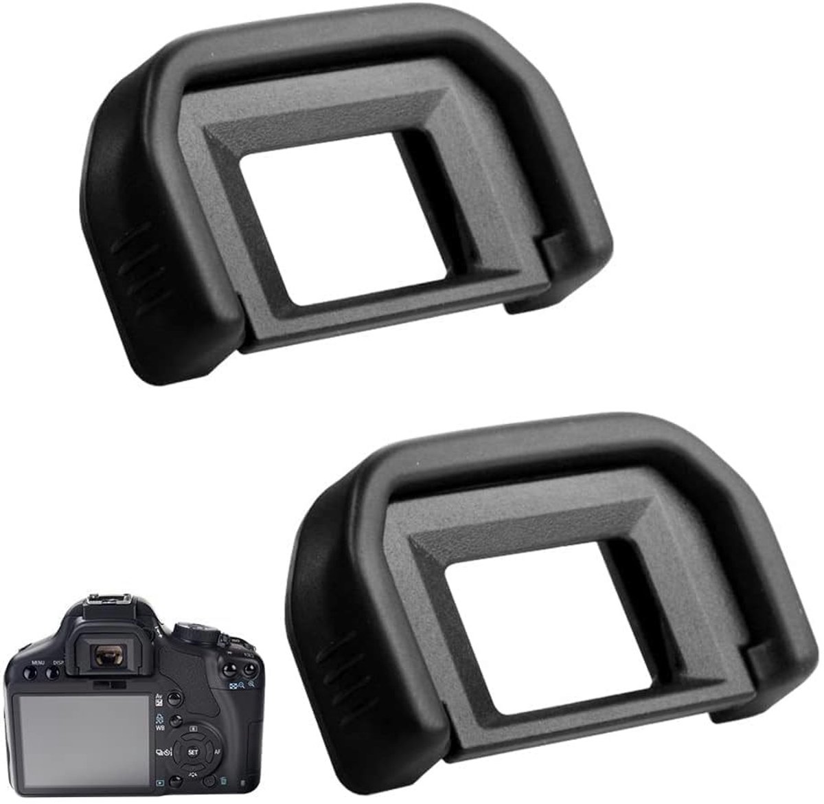 Dailygoody - Rubberen oogschelpen - Comfortabel fotograferen - Zwart - Bescherming tegen licht en stof - Geschikt voor Canon camera's - 4 stuks