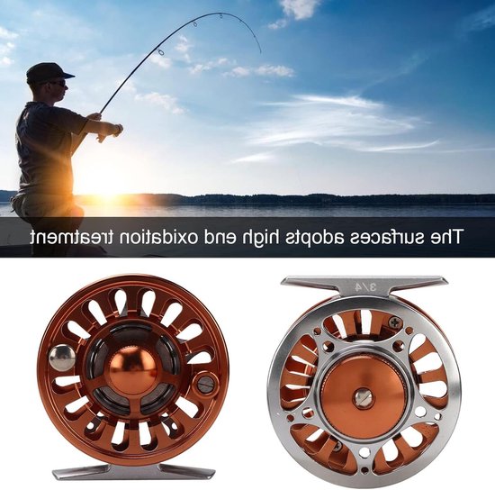 Lichtgewicht Vliegvis Reel van CNC Geanodiseerd Aluminium, 3/4 Gewicht, 1:1 Overbrengingsverhouding, Ideaal voor Zoet- en Zoutwater Vissen met Remfunctie van Merkloos — afbeelding 5