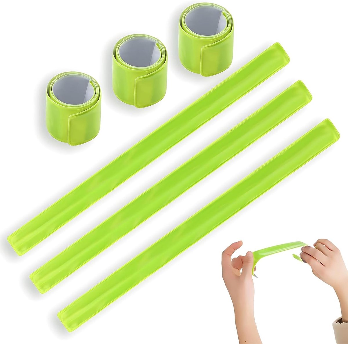 Set van 6 fietspants-klemmen, ideaal voor hardlopers en fietsers, silicone staal, 40x3 cm
