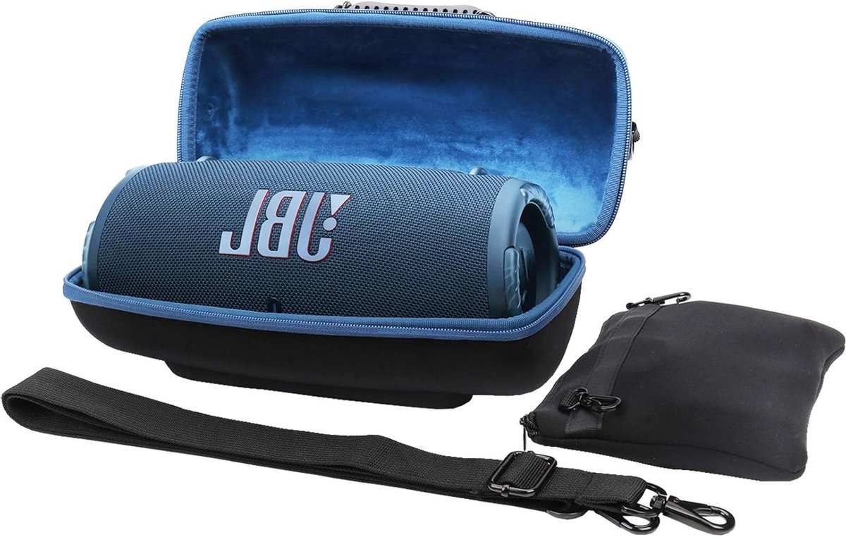 Duurzame Hard Case voor Draagbare Bluetooth Speaker, Inclusief Kabeltas en Schouderriem, Geschikt voor JBL Xtreme 3 en Accessoires, Waterdicht en Beschermend (Lagoon Blue)