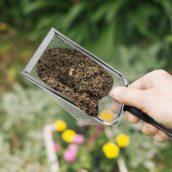 RVS Tuinszeef voor Zand, Aarde en Compost met Handvat - Ideaal voor Tuinieren en Grondbewerking van rvs — afbeelding 3