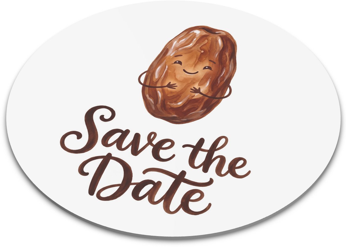 Ronde muismat lachende dadel quote Save the Date - Aquarel Series grappige illustratie romantisch cadeau voor werkplek