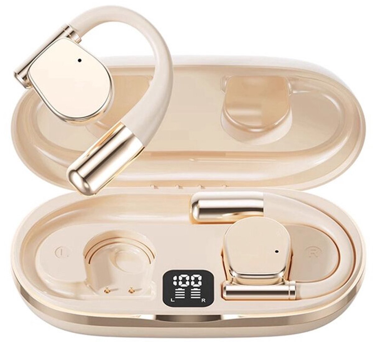 M111 Smart Translation Earphones, AI Translation Earphones, ondersteunt 144 talen, draadloos vertaalapparaat - in-ear, gebroken wit