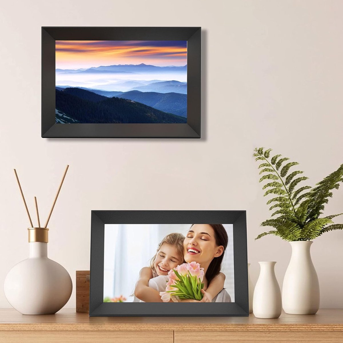 Aura® Digitaal Fotolijstje – Digitale Fotolijst – Digitale Fotolijst Met Wifi - Zwart - 27cm x 19cm x 3cm; 900 g thumbnail 7