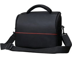 Tas-Cameratas-Multifunctionele Cameratas en Instrumententas - Universele Schoudertas voor Spiegelreflexcamera - Schokbestendige Opbergtas met Verstelbaar Schot - Compacte Fototas en Gereedschapstas - Inclusief Schouderriem - Zwart