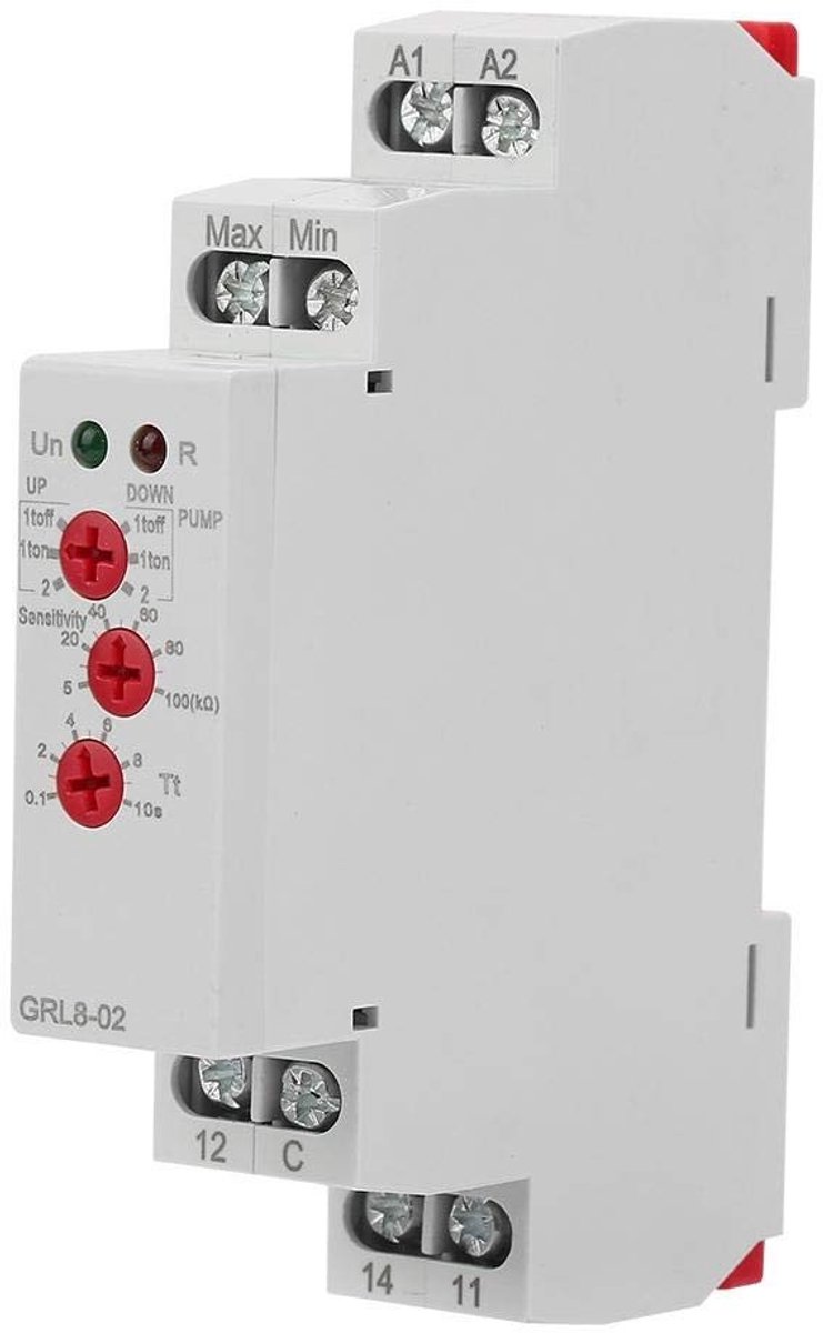 Allecto - Relais-waterpeil-controller - Vloeistofniveau bewaking - Instelbare gevoeligheid - 10 A AC/DC - Waterafvoer en watertoevoer - Geschikt vo...