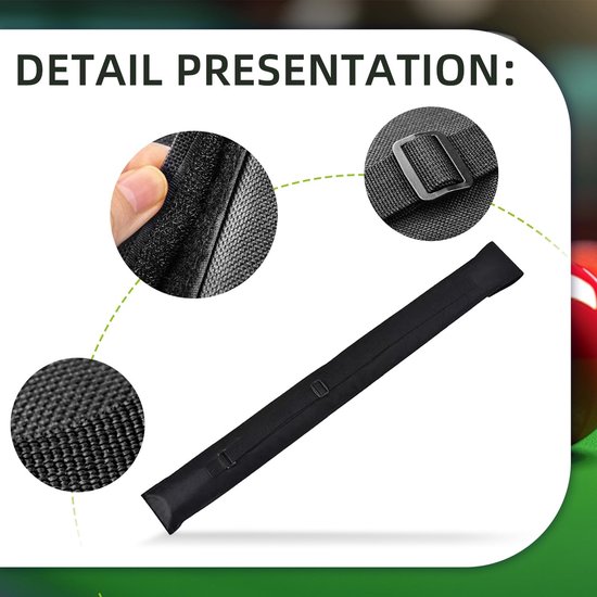 Dailygoody - Billiard Cue Bag - Snooker Stick Opbergtas - 32 Inch - Verstelbare Schouderband - Billiard Bag voor 1/2 Sticks - Geschikt voor Snooker en van Merkloos — afbeelding 5