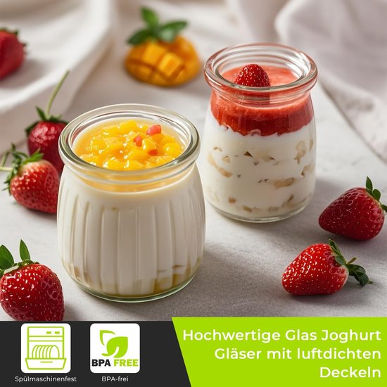 NTHProducts - 200ml yogurt glasses - dessert glazen - ideaal voor pudding en jam - 20 stuks - met etiketten en draad - multifunctioneel - voor huisgema... van nthproducts — afbeelding 4
