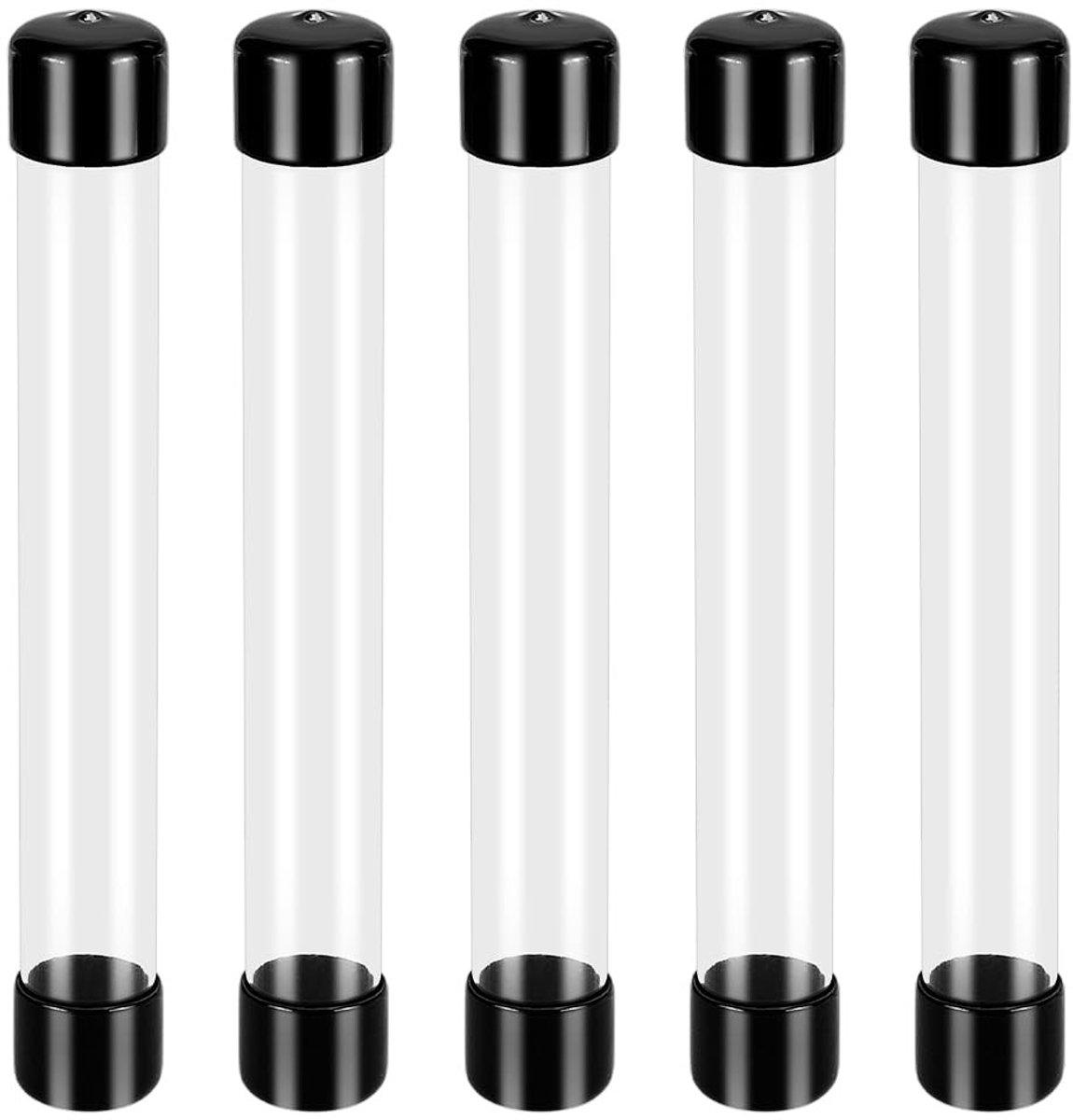 Dailygoody - Doorzichtige Plastic Buis - Draagbare Opbergbuis - Ideaal voor Wierookstokjes en Kralen - Transparant - 5 Stuks - 8 Inch Lengte