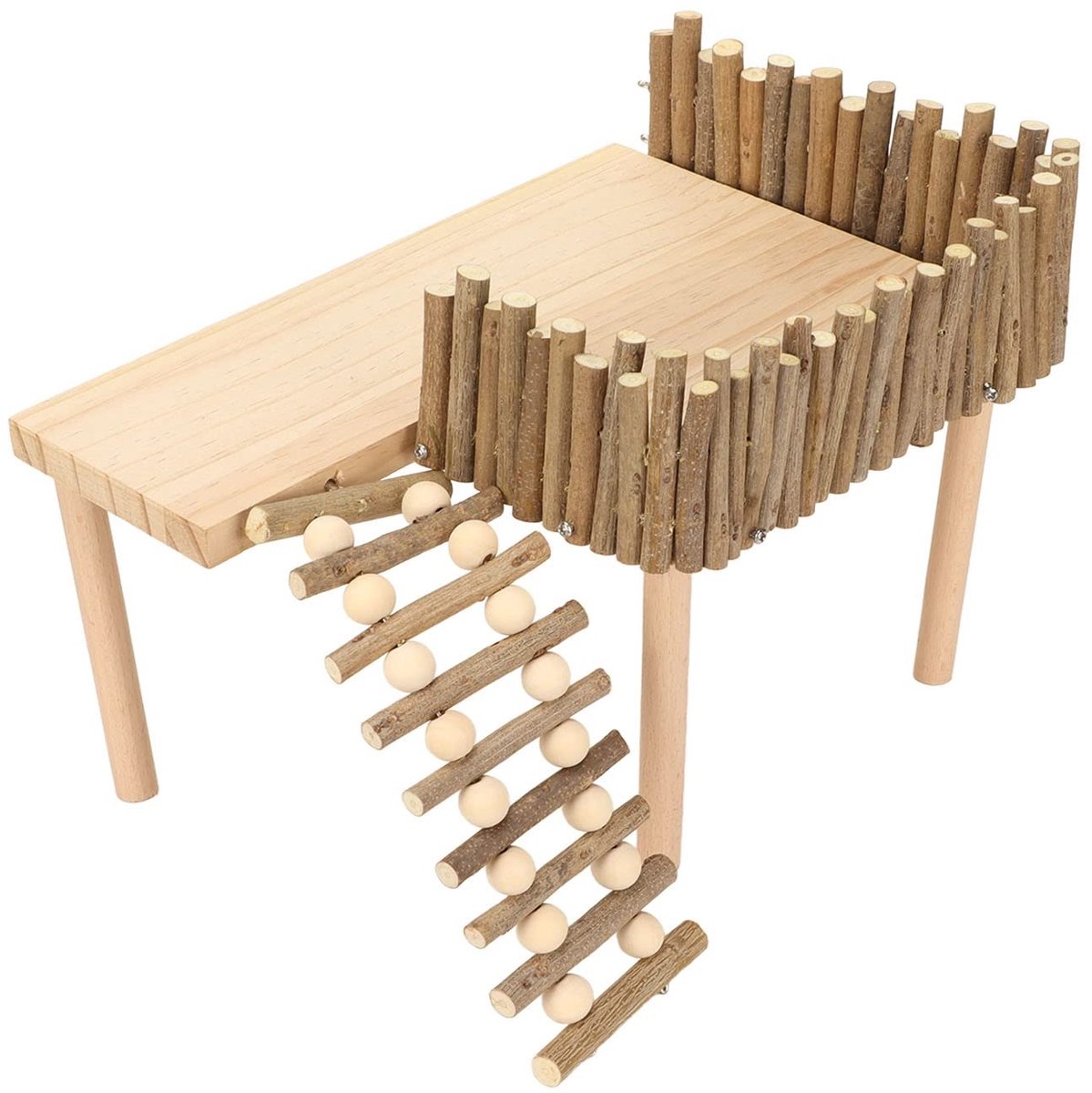 Dailygoody – Hamsterplatform – Houten Speeltuin – Decoratief en Duurzaam – Klein Formaat – Activiteitenspeeltuin – Geschikt voor Hamster en Cavia – 21.. Dailygoody – Hamsterplatform – Houten Speeltuin – Decoratief en Duurzaam – Klein Formaat – Activiteitenspeeltuin – Geschikt voor Hamster en Cavia – 21..