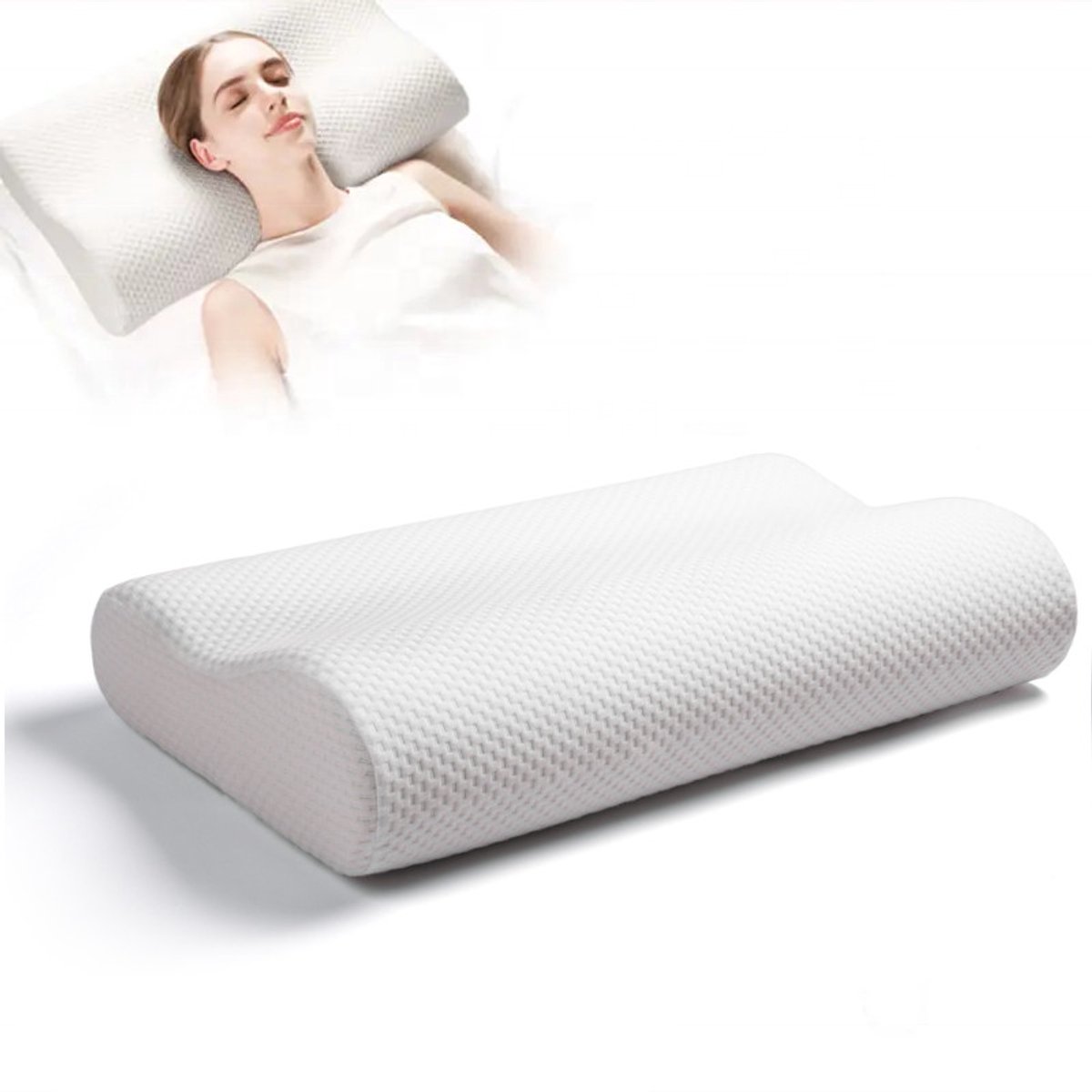Hoofdkussens Traagschuim, Hoofdkussen Nekklachten, Slaapkussen, Ergonomisch Kussen, Memory Foam Kussen, Orthopedisch Kussen, Hoofdkussens, Moederdag Cadeautje, 50x34x11CM