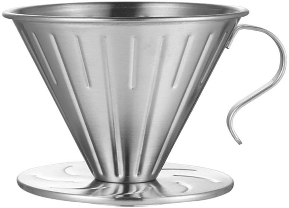 Dailygoody - Roestvrijstalen koffiefilter - Herbruikbare koffiedruppelaar - Duurzaam en veilig - Kegelvorm - Efficiënt koffiezetten - Geschikt voor el...