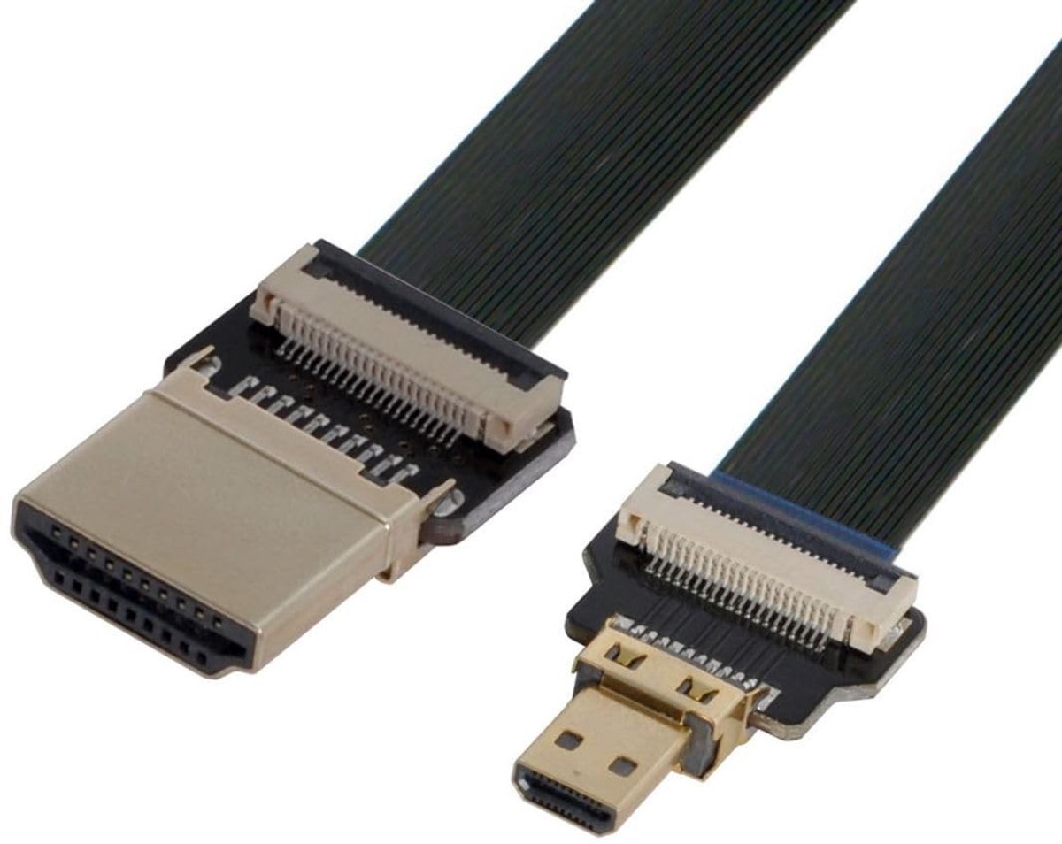 Micro HDMI naar HDMI Verlengkabel 90 Graden Hoek 1080P Flexibel voor Camera Drone