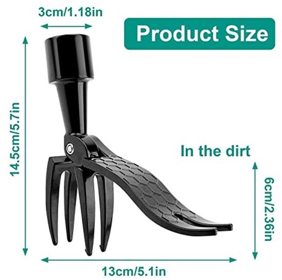 Store_8 - Draagbare Onkruidtrekker - 4 Klauw Ontwerp - Antislip Handvat - Aluminium - Efficiënt Wieden - Tuinieren zonder Buigen - Handmatig Tuinge... van Store 8 — afbeelding 4