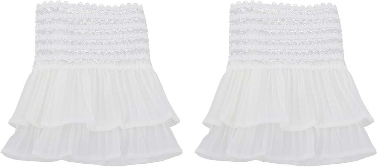 1 Paar Faux Mouwen Victorian Kostuum Bedekking Kanten Manchet Fake Pols Cuffs Sokken Cuffs Afneembare Kraag voor Bruidsjurk Chiffon Accessoires