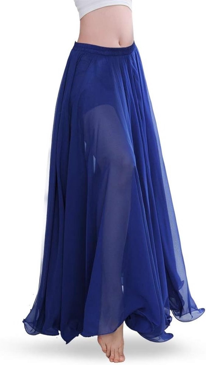 Belly Dance Rok Voile Maxi Volle Tribal Rok voor Dames | Chiffon Dansjurk | 720 Graden Swing Skirt voor Training en Optredens