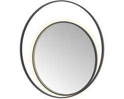 Hotbath &More Mirrors Round2 LED Badkamerspiegel - Rond - 120 cm - Geborsteld Zwart Pvd