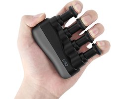 Vinger exerciser - Vingertrainer - Hand sterkte workout - Polstrainer - Handtrainer grip - Voor gitaar bas piano keyboard spelers - Oefenen handknijper - Medium tension gewicht - Zwart