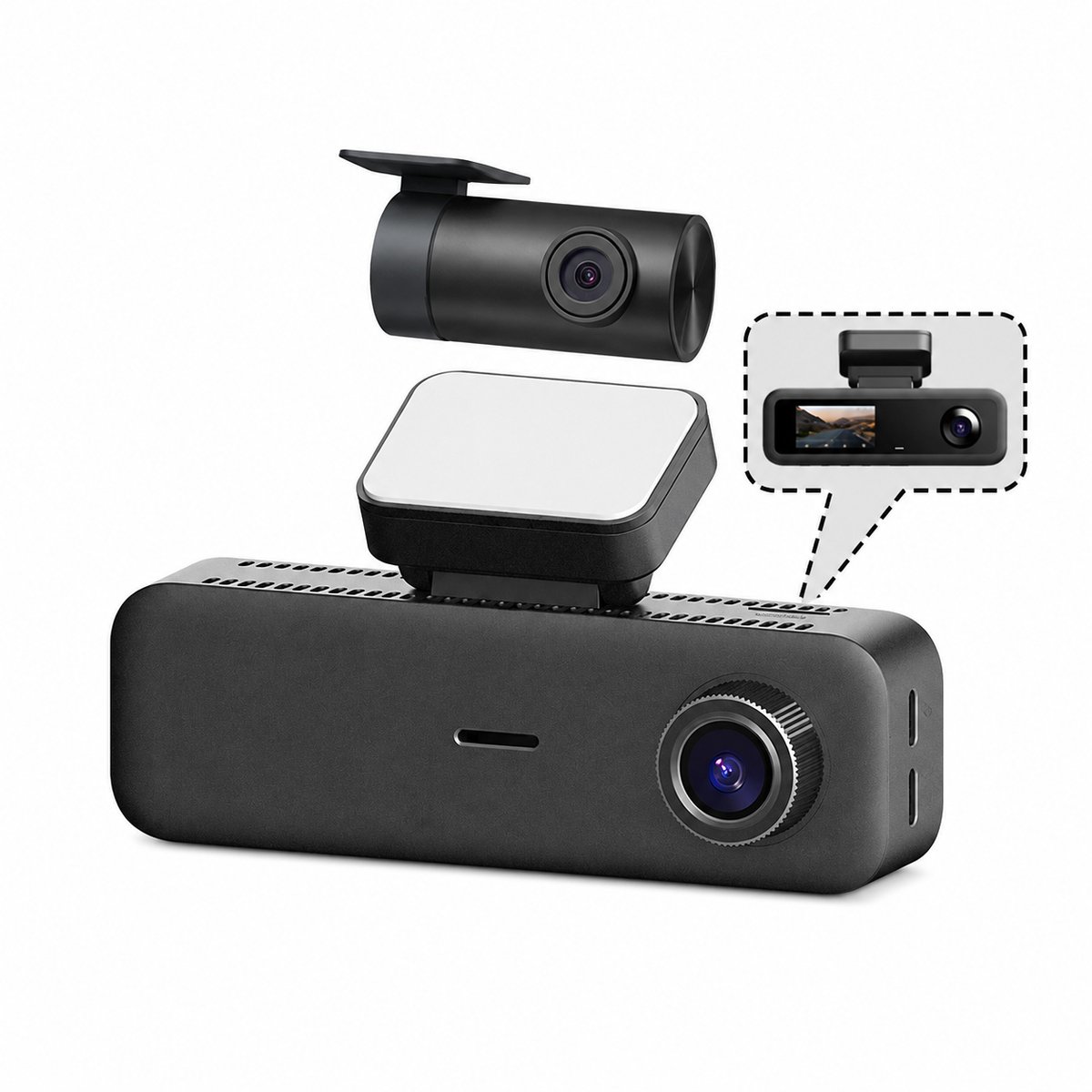 Novari - Dashcam 4K - Dashcam - Dashcam voor auto - Dashcam draadloos - Driekanaals opname in 4K+1080p+1080p - Spraakbesturing