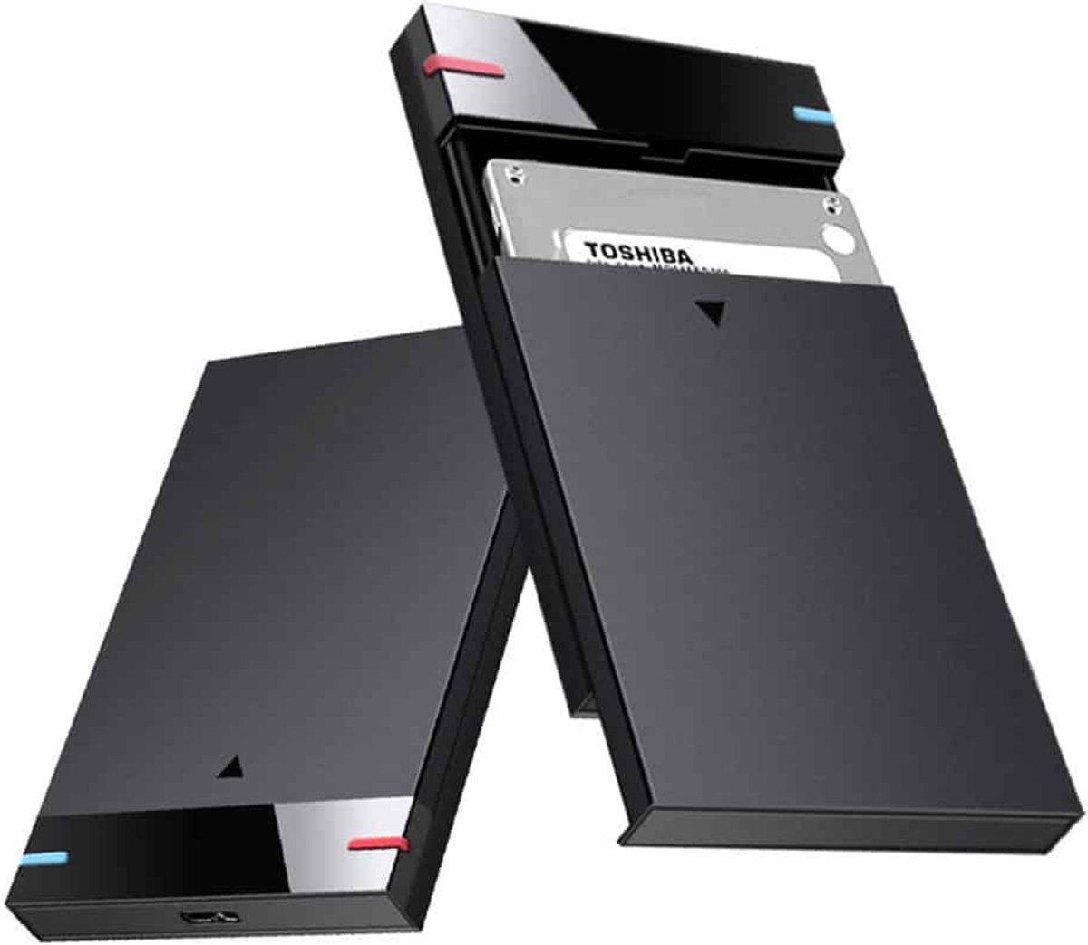 M-TECK 2.5" SATA/SSD Behuizing - met USB-C en USB-A kabel