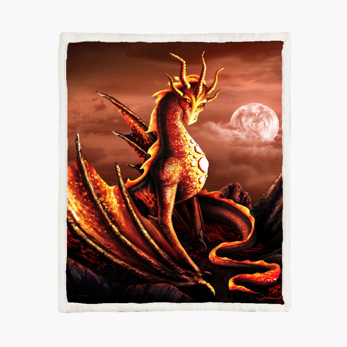 The Coloured House Fleece Deken 150*200cm Dragon Alessa Draak Multicolor