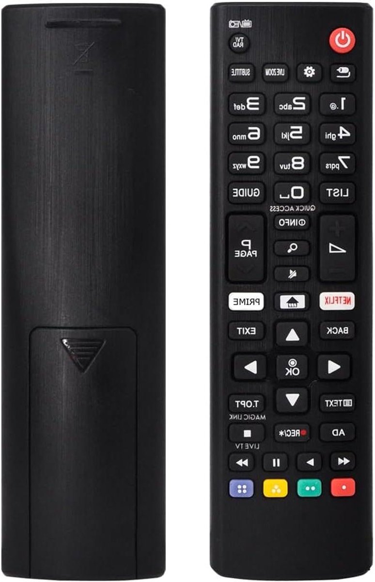 Universele Afstandsbediening - Smart TV Bediening - TV Zenders Wijzigen - Direct Te Gebruiken - 10 Meter Bereik - Zwart