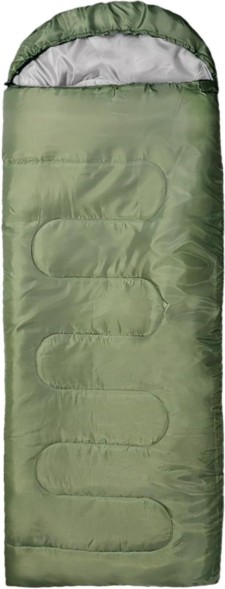 Slaapzak voor volwassenen - Envelop model - Outdoor kamperen - Drie seizoenen - Tot 180 cm - Legergroen