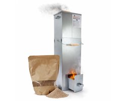 Eurocatch Telescopische Rookoven Vierkant 101 cm - Verzinkt Metalen Rookkast - Smoker voor Buiten met Thermometer en 10 Rookhaken - Extra Rookmot