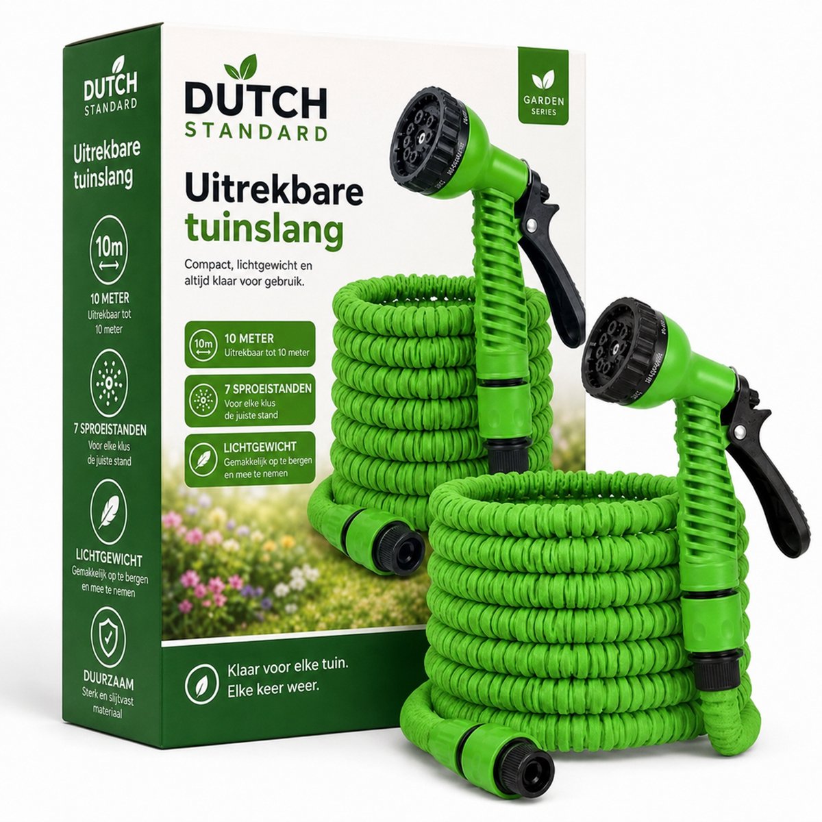 Tuinslang Uitrekbaar 10 meter - 7 Standen - Flexibel