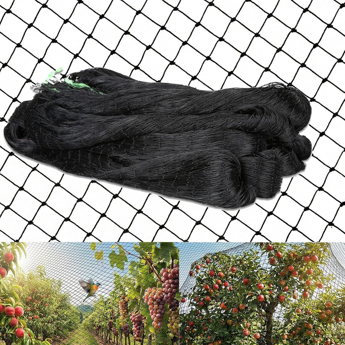 1 stuk-vijvernet - tuinnet - vogelnet zwart - vogelnet balkon - vijvernet zwart - vogel vangnet -tuinnet vogels - vogelnet - vogelbeschermingsnet - 15*5m