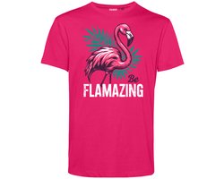 T-shirt Be Flamazing | Toppers in Concert 2026 | The Summer Is Magic | Foute Party Shirt | Miami Vice Summer Chic With a Touch Of Orange | Fuchsia | maat L