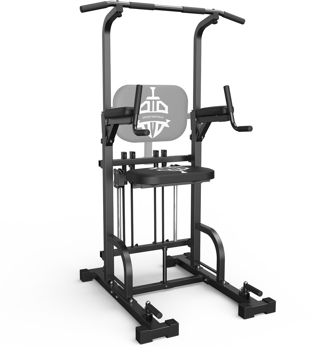Sportsroyals - Power Tower 204 kg - Dipstation & Pull-up stang - Thuis krachttraining