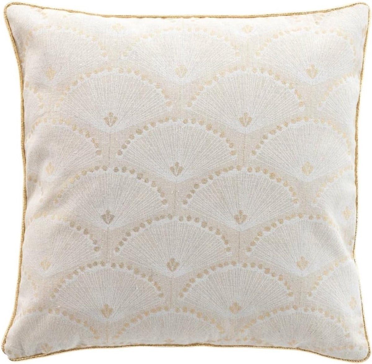 Decoratief Kussen Beige Goud 45 x 45 cm - Kussen voor Sofa, Knuffelkussen en Moderne Bench Decoratie met Vulling