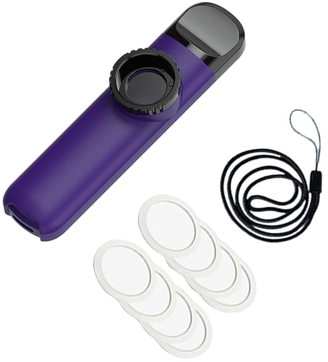 Muzikale Kazoo - Neuriënde Fluit - Muziek Maken - Instelbare Toon - 10.8 cm - Violet