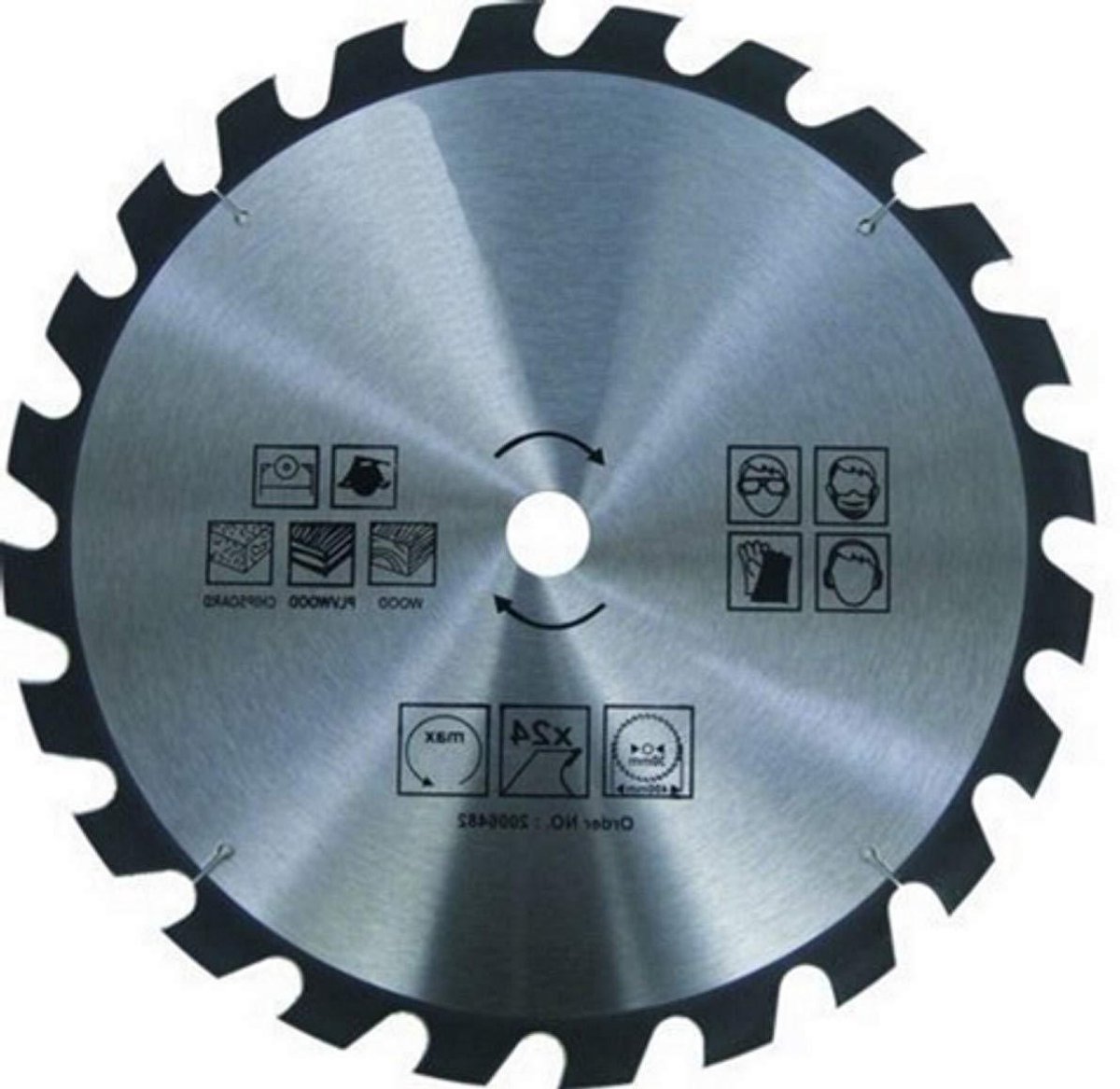 Cirkelzaagblad HM - Zaagblad Hardmetaal - Zagen Hout - 24 Hardmetalen Tanden - Ø 300 x 30 mm - Zilver