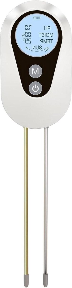 Bodem Tester - Grondmeter Vochtigheid - Planten Groei Optimaliseren - 4-in-1 Analyse - 8.99 x 3.81 x 30.51 cm - Zwart