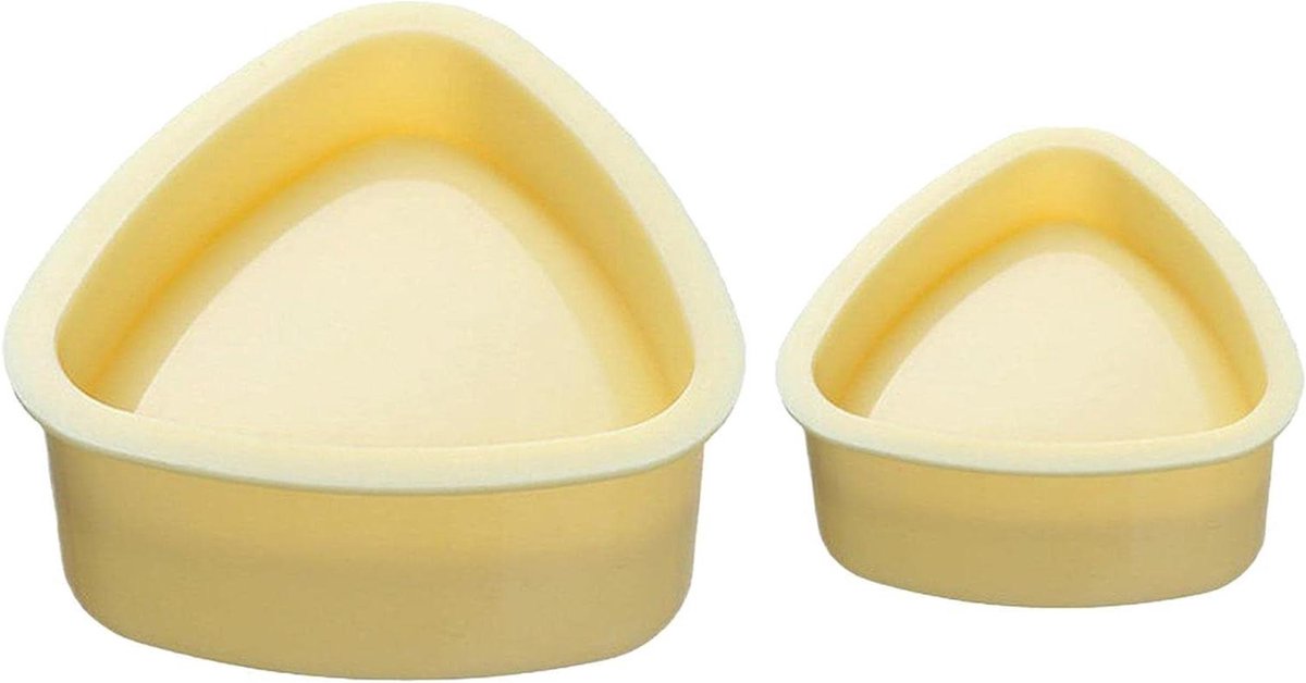 Sushi Maker Driehoek - Sushi Persvorm - Sushi Maken - Antiaanbaklaag - 1 set (groot/klein) - Geel